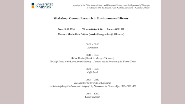 Dr. Zwitter je predstavil referat Interdisciplinarna okoljska zgodovina travnikov v Vzhodnih Alpah, 1500–1950.